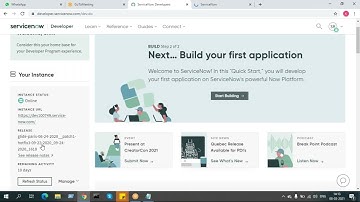 ServiceNow Developer instance creation process.