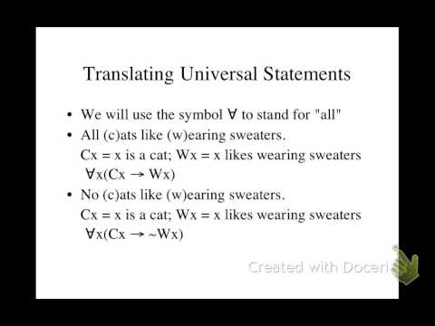 Translating universal statements in predicate logic