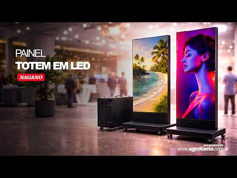 Vídeo de Painel Totem em Led Indoor Case/Wi-Fi/USB TB2 P2.5 Tela 64x192cm 220v