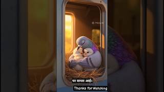 The story of a pigeon making a nest on the train and laying lots of eggs 😁#ai #pigeon #shorts