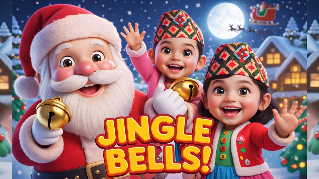 Jingle Bells Song for Nepali Kids | Merry Christmas Nursery Rhymes | Nepali Balgeet