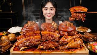 ASMR Chinese Food Mukbang: Braised Pork Belly & Rice,Spicy Noodles Egg!Massive Eating Videos |食べ |吃播