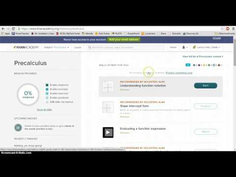 Khan Academy initial login