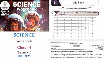 EE 4th standard science term 1 work book answers 2024 - 25 Unit 1 My body English medium