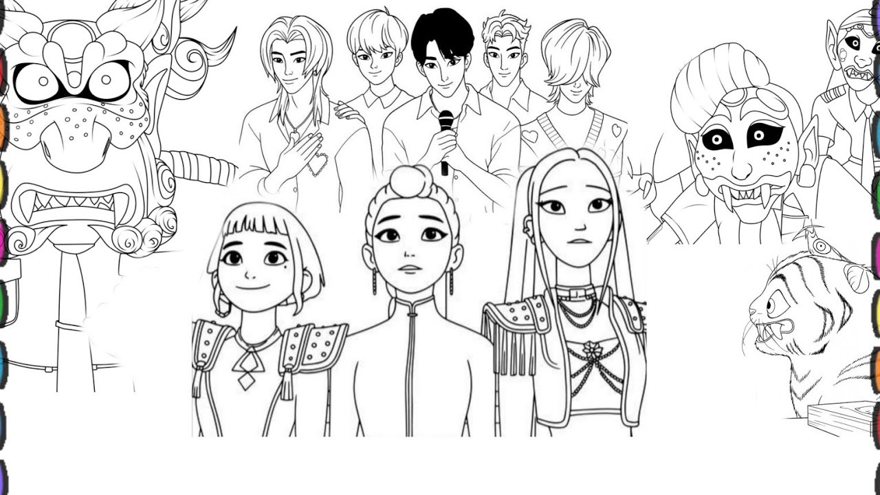 KPop Demon Hunters New Coloring Pages/ Meeting with Derpy Tiger / NCS ...