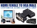 HDMI Female To VGA Male Converter Adapter 1080P Stereo Audio Output Lead
