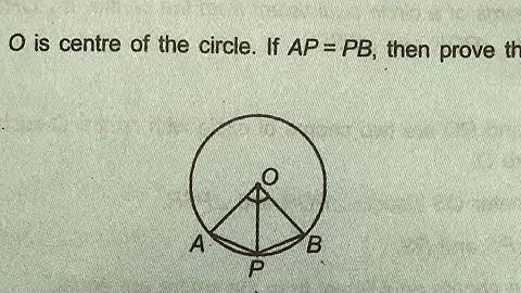 In the given figure, O is centre of the circle. If AP=PB, then prove that OP is the bisector of AOB.