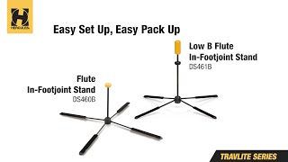 Hercules DS460B(DS461B) Flute Stand Easy Set Up Easy Pack Up! (Full length)