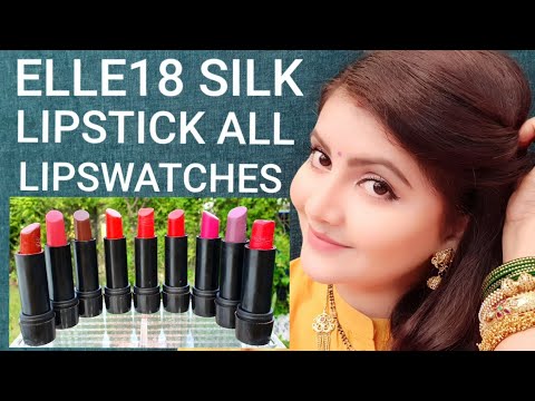 Elle18 color pop silk lipstick all shades lip swatches | lipstick under 100rs | RARA