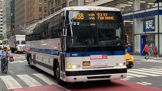 MTA NYCB: 2012 Prevost X3-45 #2426 on the X38 to Bensonhurst at 5th Avenue and 44th Street