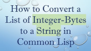 How to Convert a List of Integer-Bytes to a String in Common Lisp