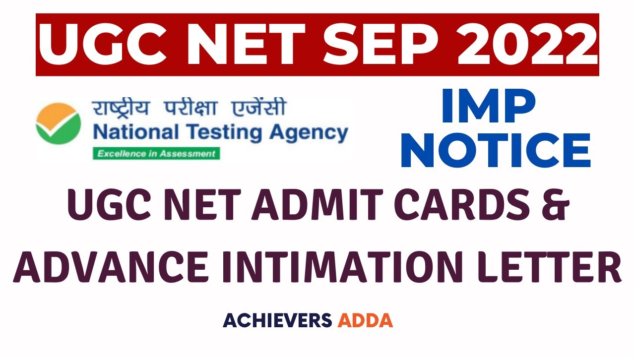 NTA New Important Notice on UGC NET Admit Card 2022 | NTA UGC NET - YouTube