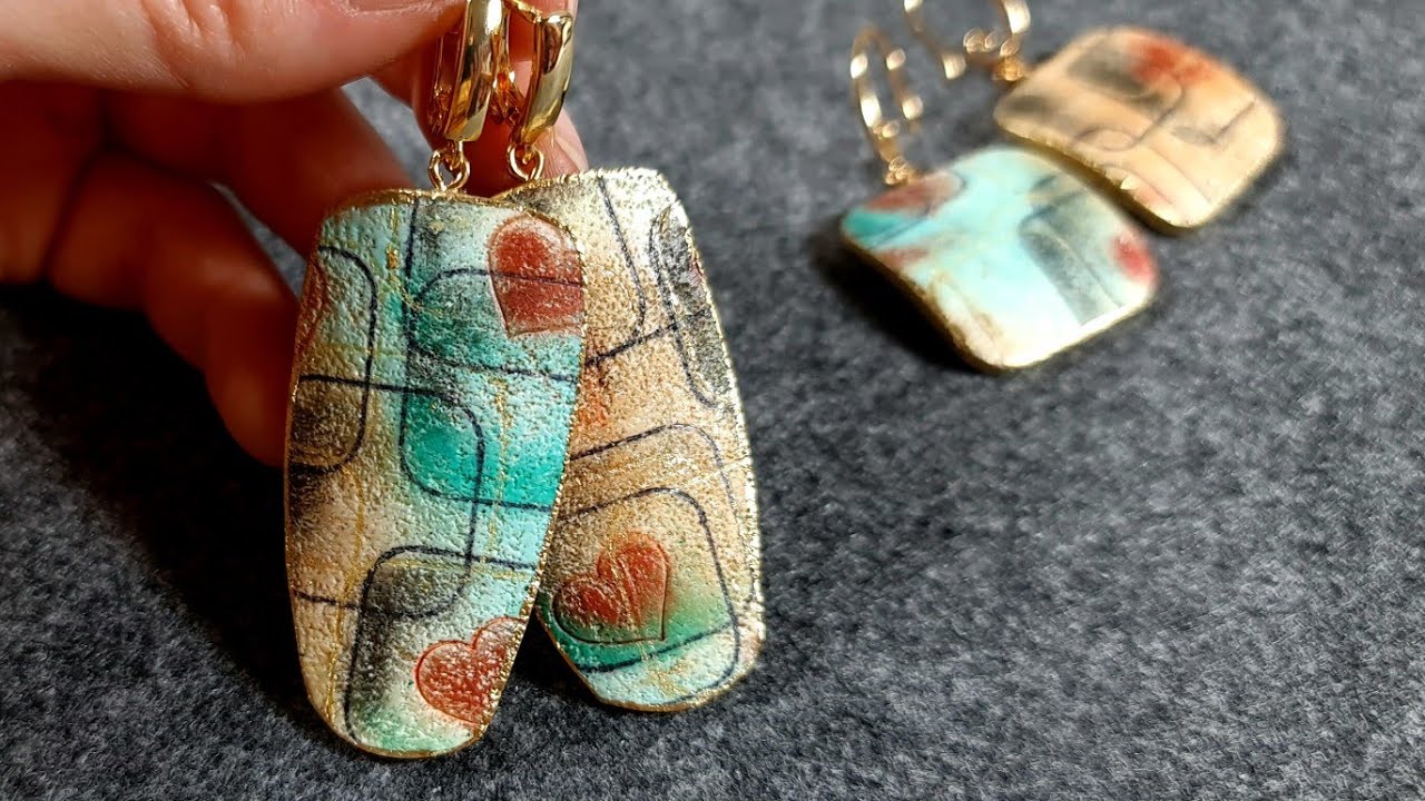 abstract polymer clay earrings tutorial. diy jewelry. polymer clay tutorial