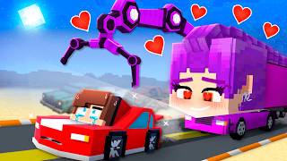 JJ CAR vs RUMI TRUCK LOVE CURSE Challenge : KPOP DEMON HUNTERS vs MAIZEN Minecraft Animation
