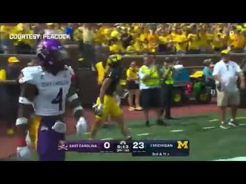JJ McCarthy 15 Yard Touchdown Pass to Roman Wilson | ECU vs #2 Michigan