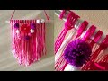 Diy paper flower and woolen wall hanging/ Woolen craft/ paper flower wall hanging/ Easy home decor