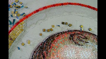Working on the mosaic of the St John the Chrysostom.