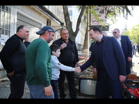 ნონეშვილის ქუჩის სარეაბილიტაციო პროცესის დათვალიერება გურჯაანში