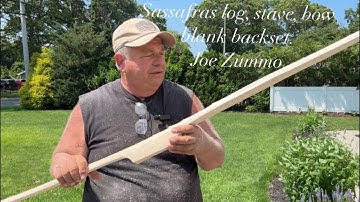 Sassafras Self- bow,  log, stave, bow blank, Backset jig. Joe Zummo