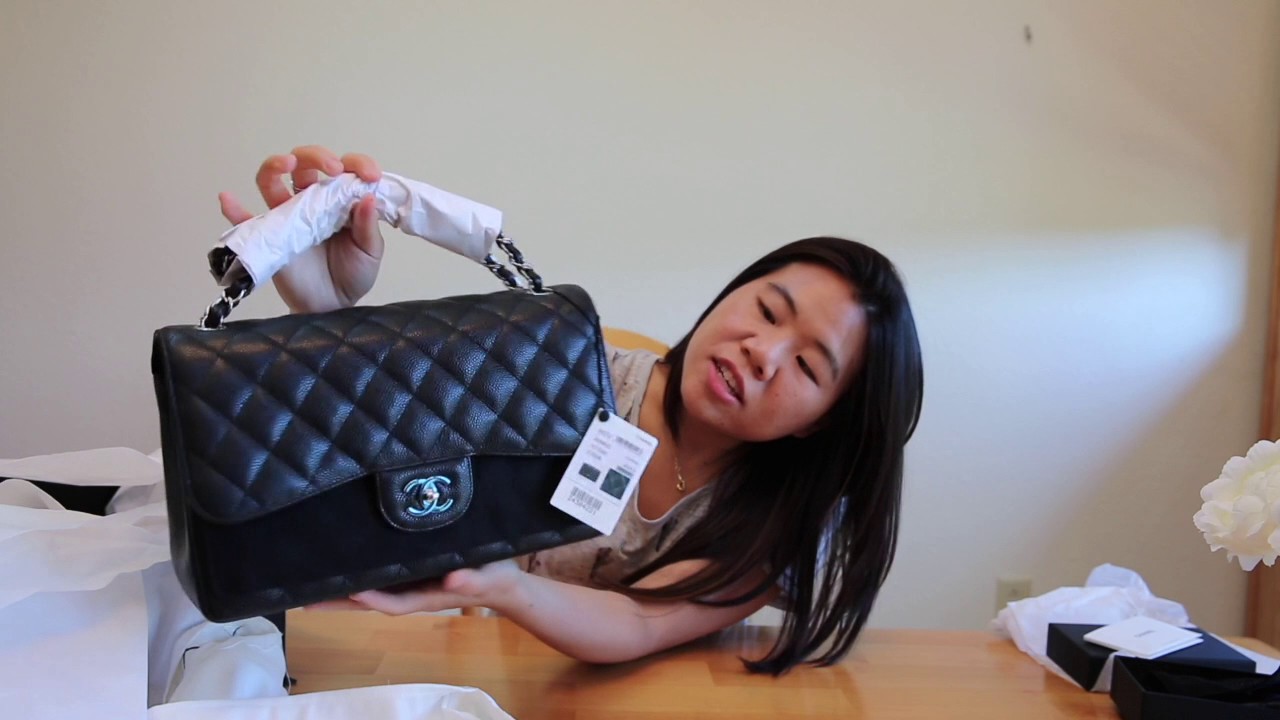 Chanel Jumbo Flap bag and card case unboxing - YouTube