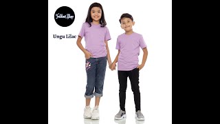 Kaos Polos Anak Lengan Pendek Bahan Katun Combed 30s Warna Ungu Lilac