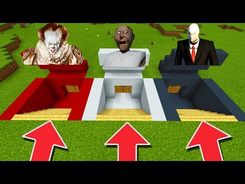 Minecraft PE : DO NOT CHOOSE THE WRONG SECRET BASE! (Pennywise, Slenderman & Granny)