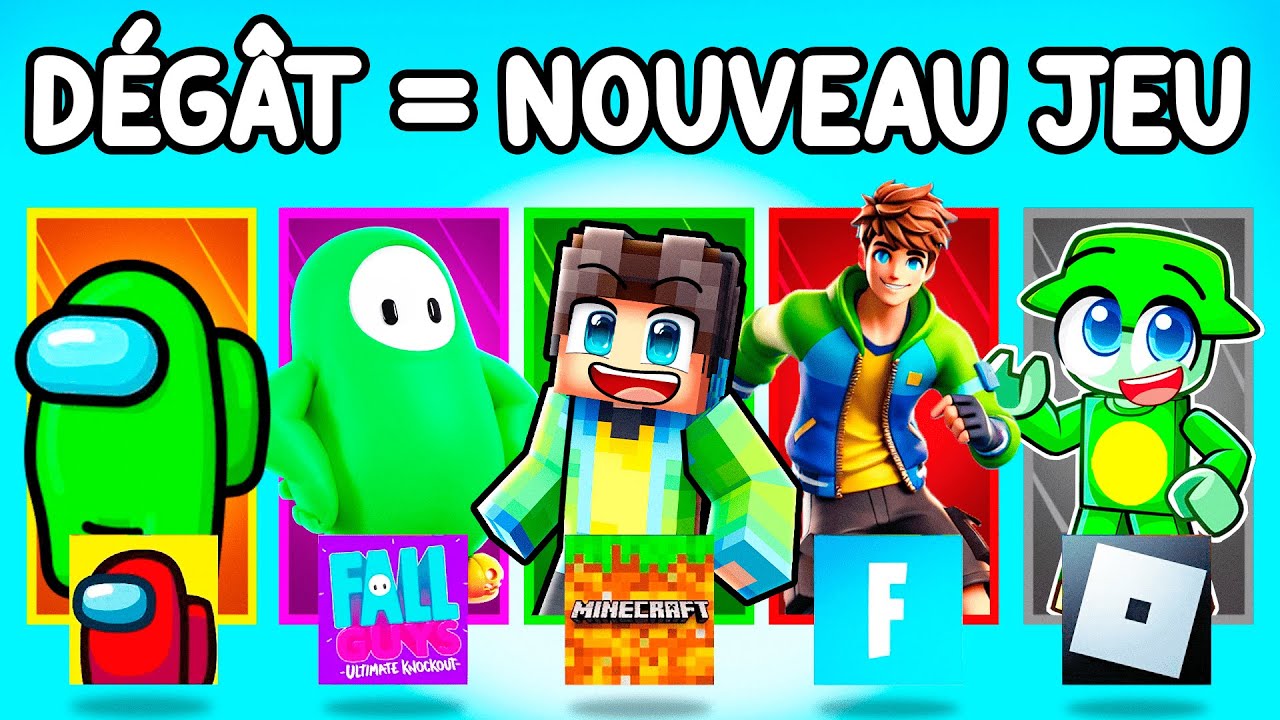 Minecraft mais à chaque DÉGÂT, je change de JEU..