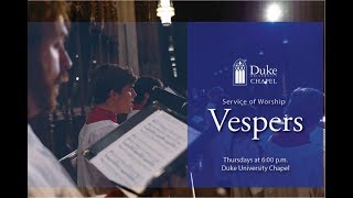 Choral Vespers Worship Service - 11/8/18