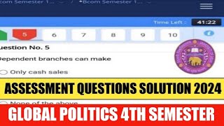 Sol Global Politics 4th Semester Internal Assessment 35 Questions Solution 2024 II Global Politics