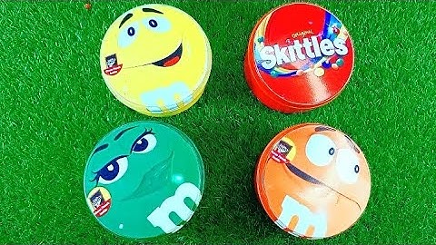 Satisfying video | unpacking 4 box Rainbow m& m,s vs maltesers containers with color candy ASMR