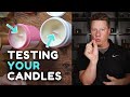 Candle testing  helping new candle makers  soy blend  wooden wicks  ep 29 velasvale