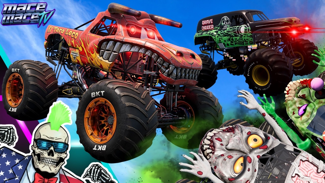 Monster Jam INSANE Racing, Freestyle and High Speed Jumps #133 | BeamNG Drive | Grave Digger