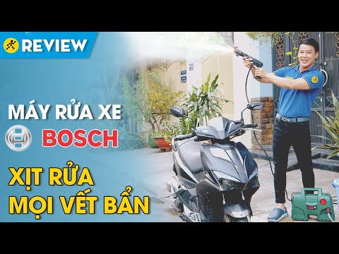 Máy phun xịt rửa áp lực cao Bosch: xịt bọt tuyết từ xà phòng cực sạch (Easy AQT 100) • Điện máy XANH