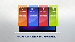 Create 4 Options with Morph Effect Slide in PowerPoint. Tutorial No.: 988