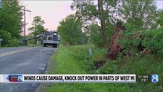 Winds cause damage, knock out power in parts of West MI