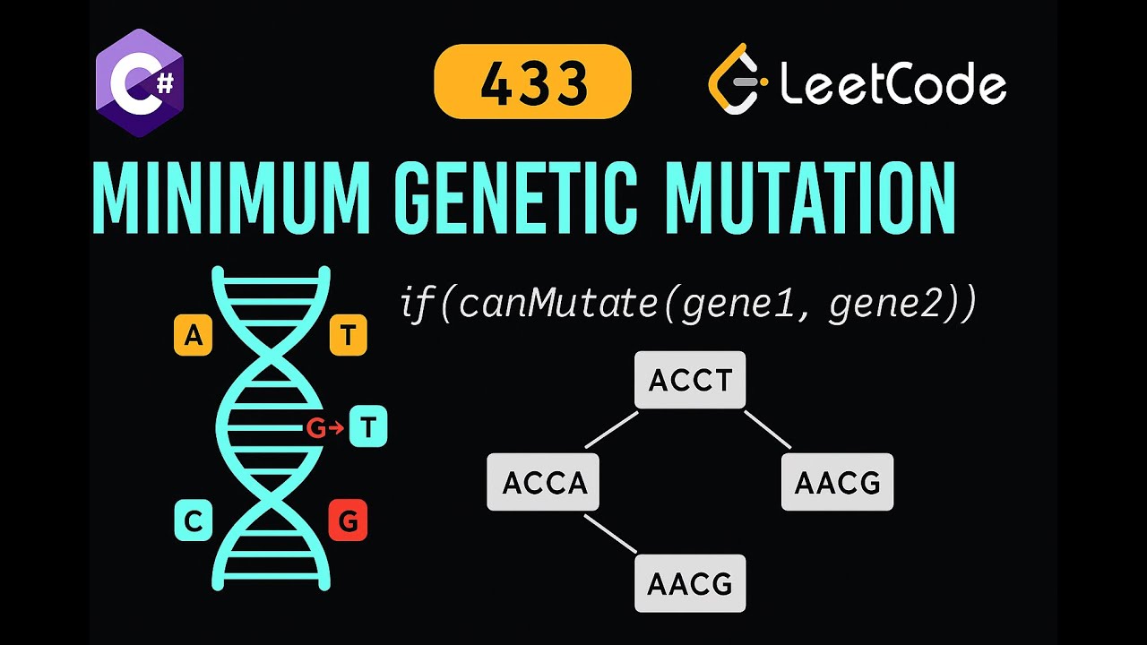 LeetCode 433: Minimum Genetic Mutation | CSharp Solution | BFS Graph ...