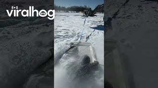 Snow Revelers Craft Makeshift Ride With An Excavator And Cart Top || ViralHog