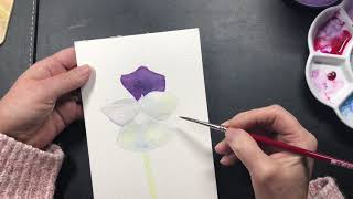Paint a Flower Violet in Watercolor YouTube