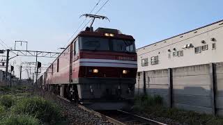 七重浜駅を吊り掛け爆音で通過するEH800