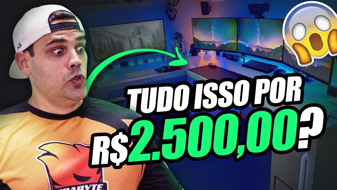 SETUP GAMER DE 2500 REAIS, É POSSÍVEL?! Monitor, Mouse, Teclado, Headset e PC GAMER