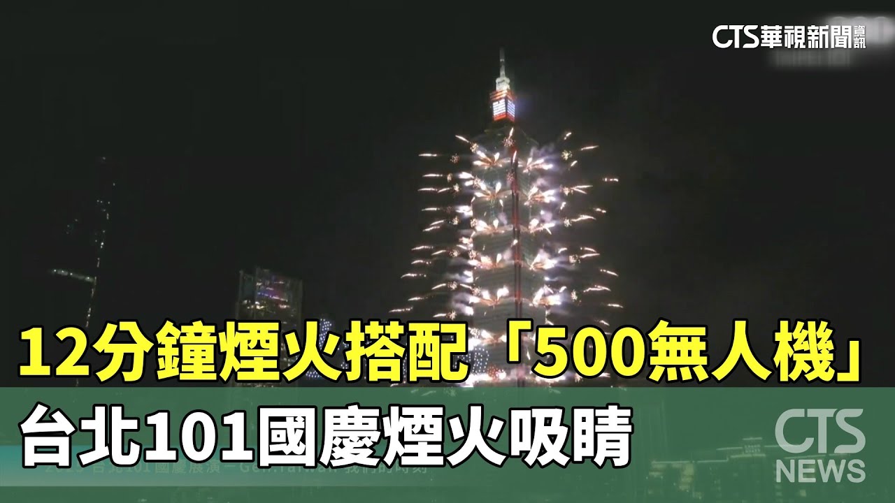 12分鐘煙火搭配「500無人機」　台北101國慶煙火吸睛｜華視新聞 20251011 @CtsTw