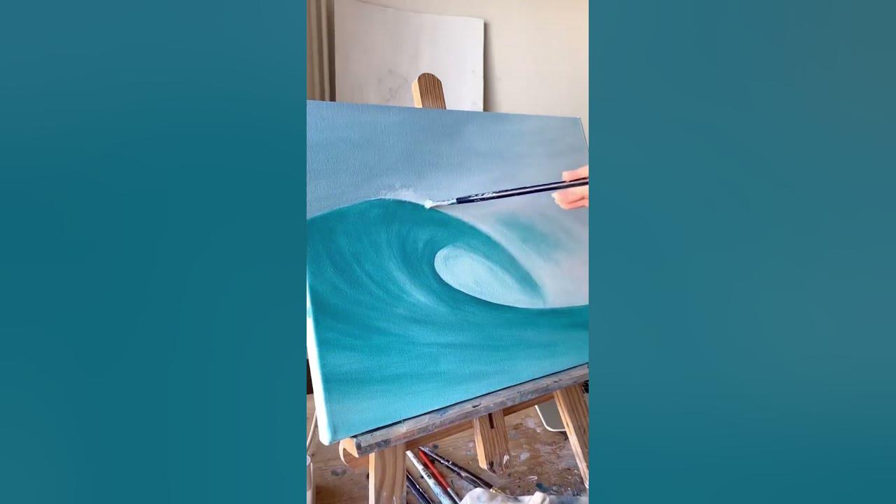 OCEAN WAVE 🌊 #painting #waves #art #ocean #acrylicpainting