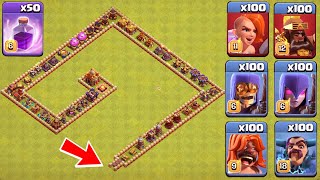 Who Can Survive This Difficult Trap on COC? Trap VS Troops With Rage Spell