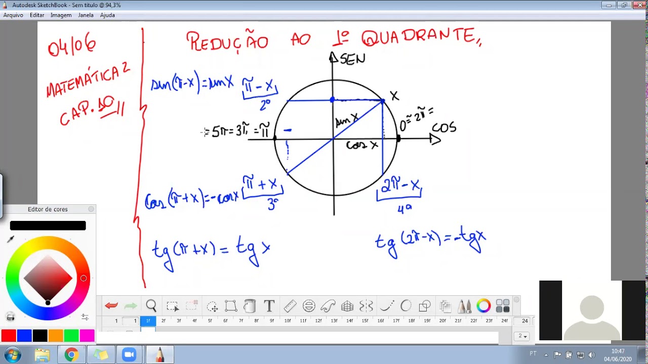 Calcular Por Redução Ao Primeiro Quadrante