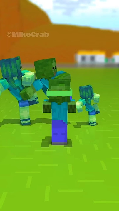 Poor baby Zombie The drowning Dog tujuhk #minecraft #minecraftmemes #animation #shorts