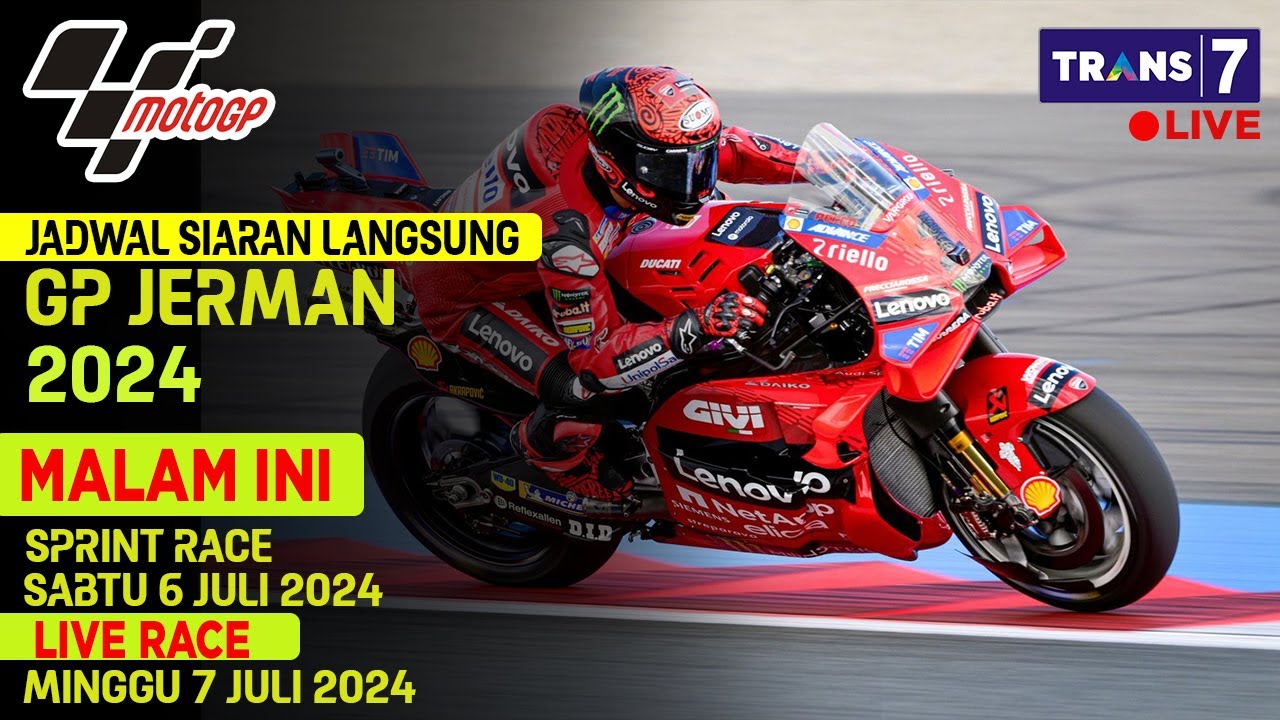 Jadwal Siaran Langsung Sprint Race MotoGP Jerman 2024 MALAM INI Live ...