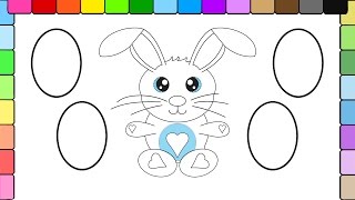 Coloring Easter Bunny and Egg Coloring Pages for Kids to Learn to Color