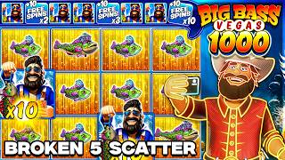 BROKEN 5 SCATTER BONUS On BIG BASS VEGAS 1000 SLOT!!