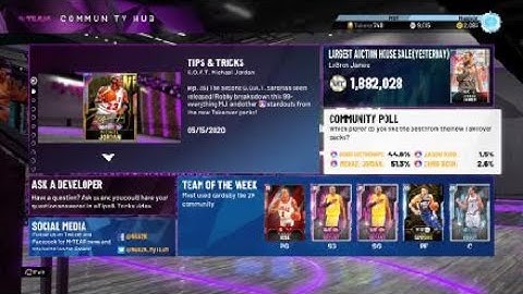 NBA 2K20 Myteam Community Poll Locker Code 2 Free Tokens 5/15/20