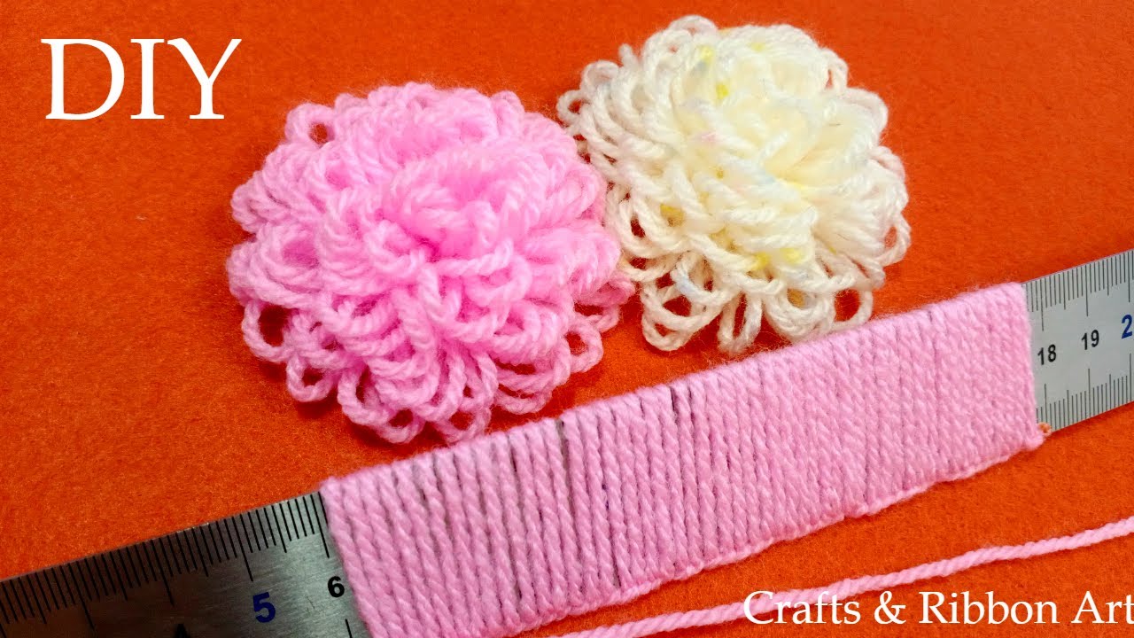 Hand Embroidery Amazing Trick / Easy Woolen Flower with Scale / Yarn